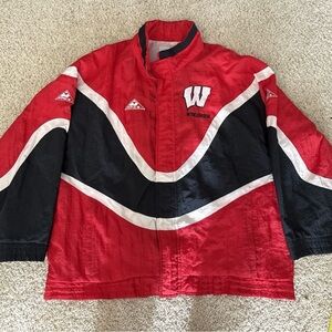 Vintage Apex One Wisconsin Badgers Jacket XL Nylon Colorblock Windbreaker
